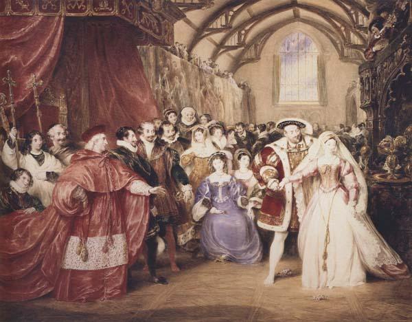 James Stephanoff The Banquet Scene,king Henry- The fairest hand i ever touched play of henry VIII.Act i scene 4.Painted by command of His Majesty (mk47) Germany oil painting art